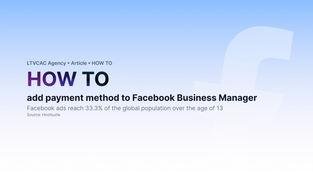 How To Add Payment Method To Facebook Business Manager